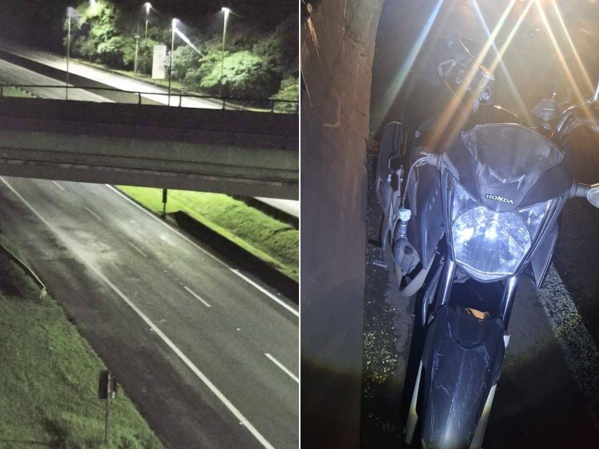 Motociclista morre após cair de viaduto e ser atropelado em rodovia de SP