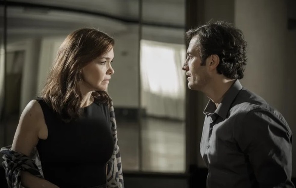 Julia Lemmertz e Gabriel Braga Nunes eram Helena e Laerte na novela 'Em Família' — Foto: Paulo Belote/TV Globo