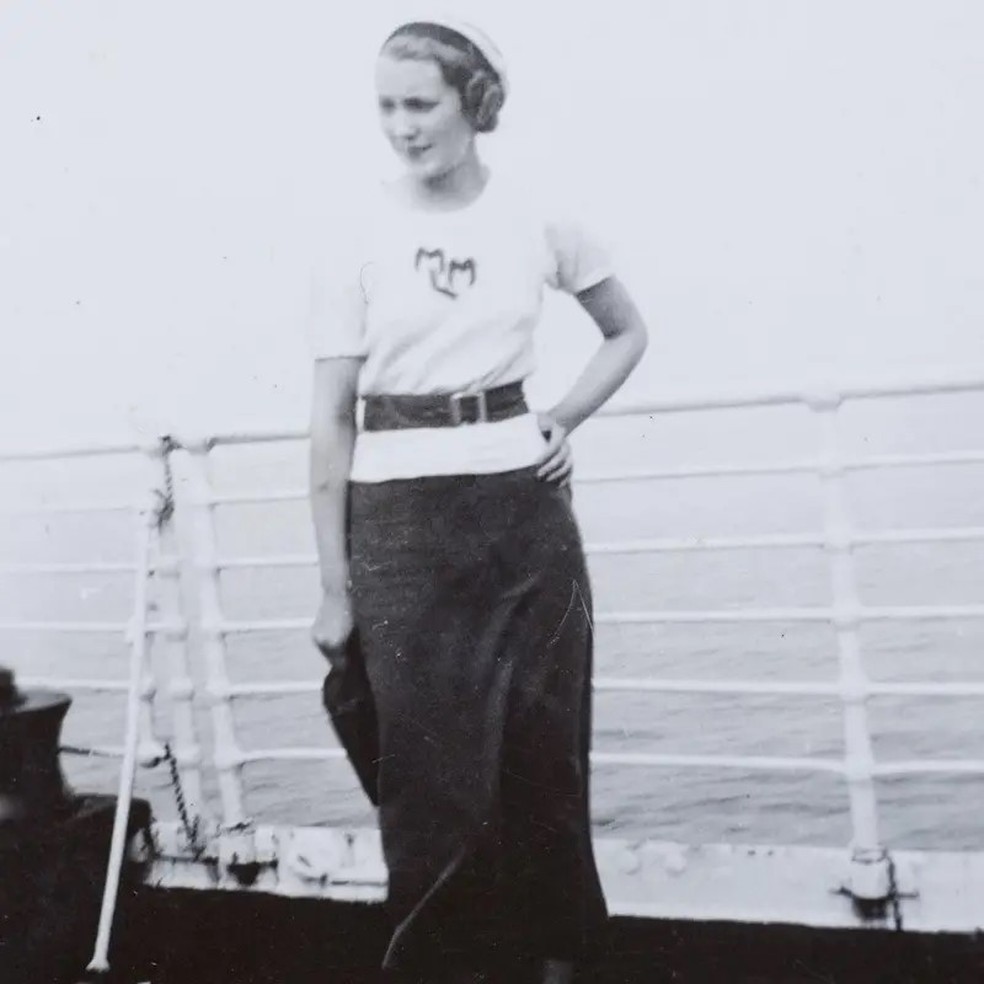 Mary Anne a caminho dos Estados Unidos no início da década de 1930 — Foto: Getty Images via BBC