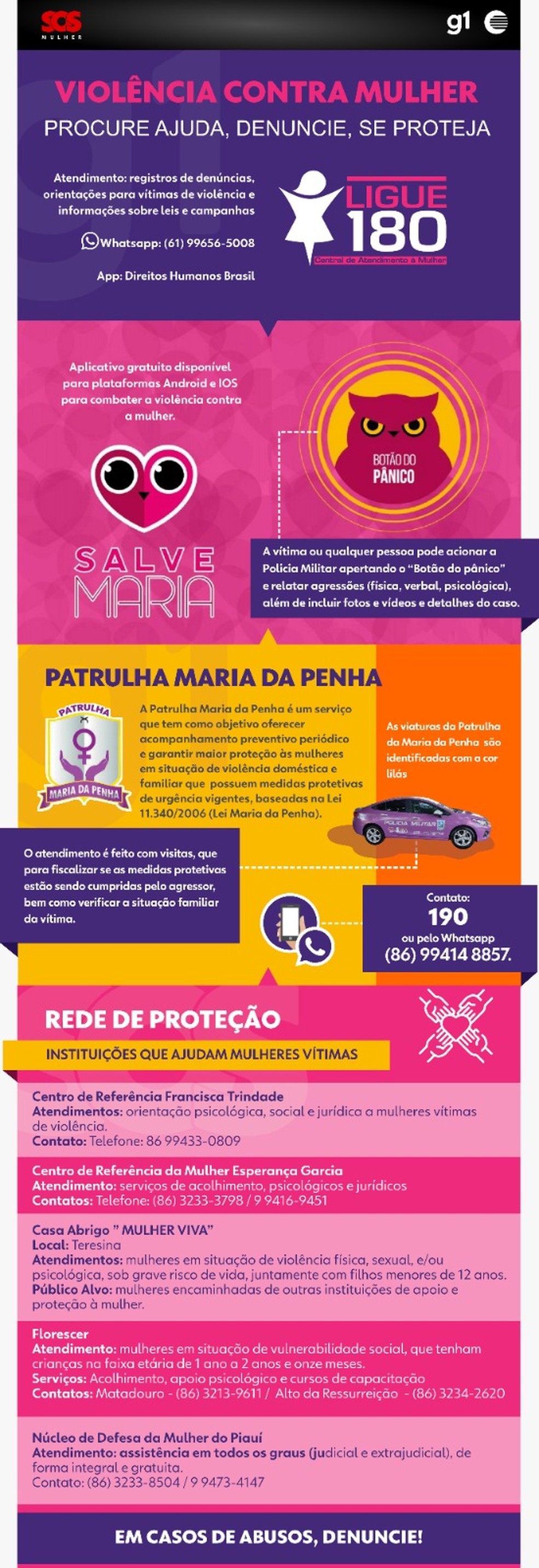 Rede de Proteção à Mulher no Piauí  — Foto:  Arte Adelmo Paixão/g1 PI