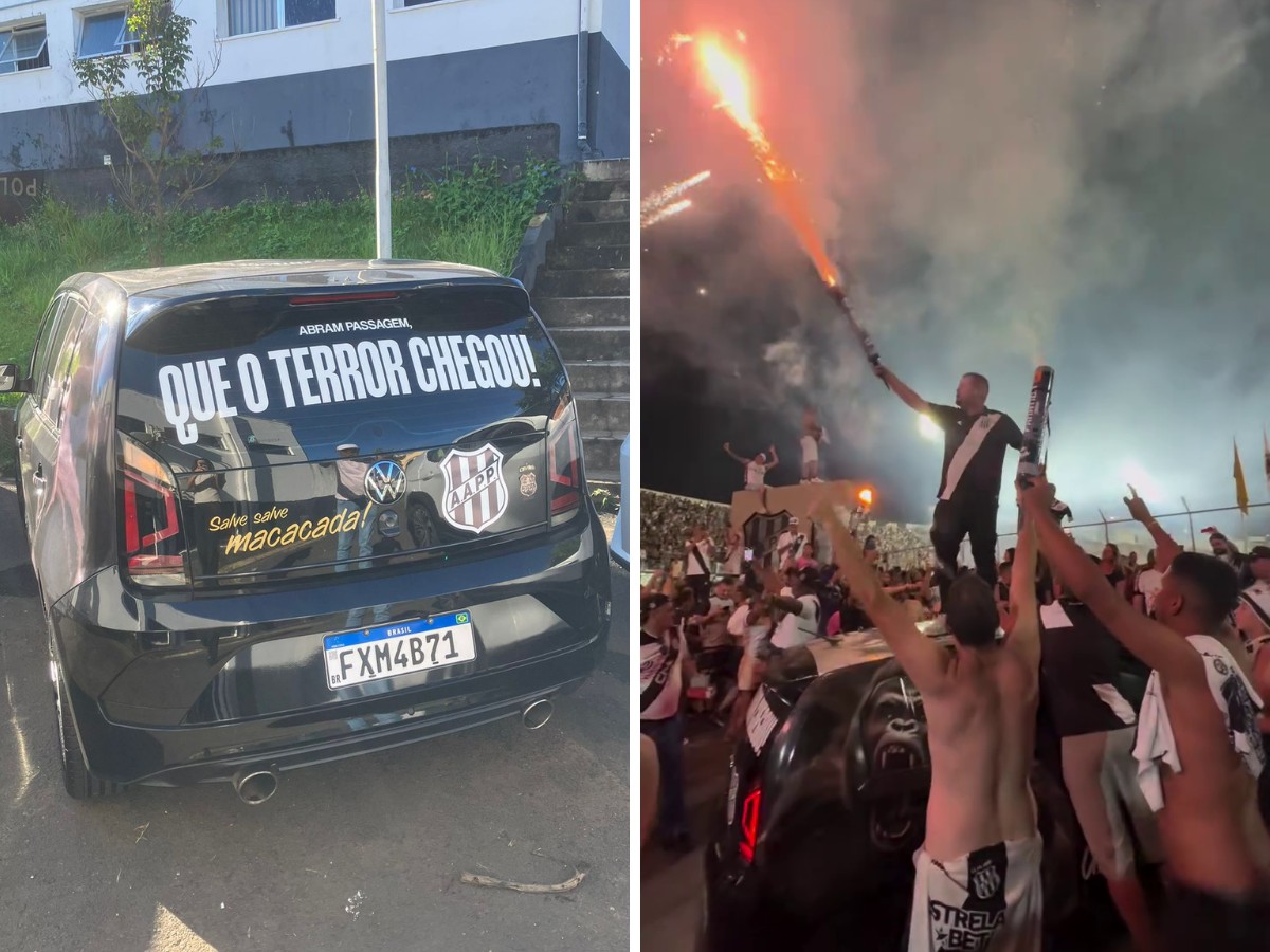 Carro apreendido em operação contra influenciador tem tema da Ponte Preta e entrou no estádio no título da Série C