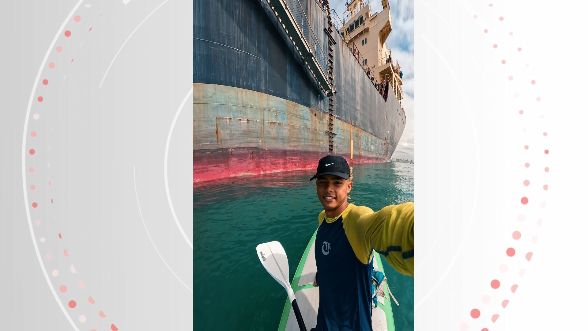VÍDEO: Jovem viraliza se aproximando de navios em alto-mar numa prancha; Capitania alerta que prática é ilegal