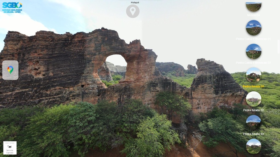 Passeio virtual e imersivo mostra paisagens do Parque Nacional Serra da Capivara em 360° — Foto: Reprodução