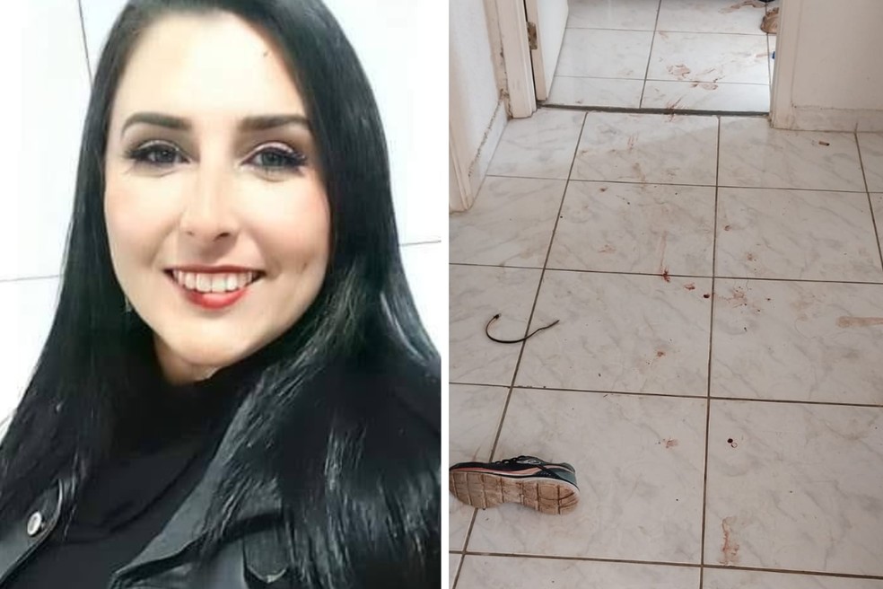 Cabeleireira de 40 anos foi encontrada morta dentro de apartamento em que morava com pernas amarradas com cadarço de tênis em Itanhaém, SP  — Foto: Reprodução/Instagram e Polícia Civil/Divulgação