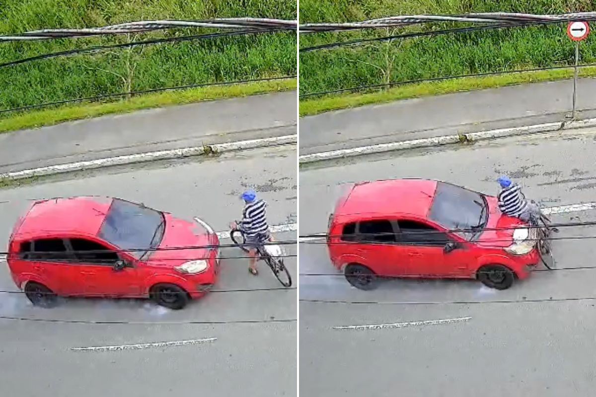 Motorista atropela ciclista de 79 anos, foge e idoso morre no litoral de SP; VÍDEO