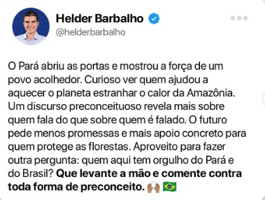'Destila preconceito e arrogância': governador do Pará e prefeito de Belém rebatem falas de chanceler alemão sobre sede da COP 30