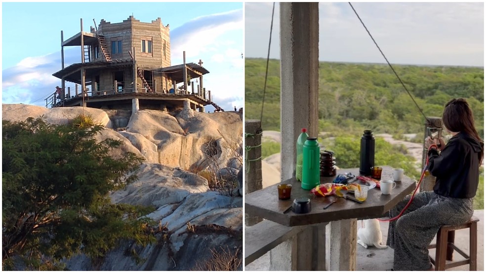 Vista da casa de Ricardo Sérgio, na Pedra da Baliza, pouco após o amanhecer — Foto: Ricardo Sérgio + Ellen Lima e Thiago Pessoa/Fallow, Valeu!