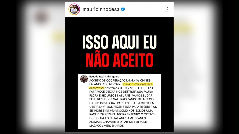Vice-prefeito de Uberaba denuncia ofensas racistas na rede social — Foto: Redes Sociais/reprodução