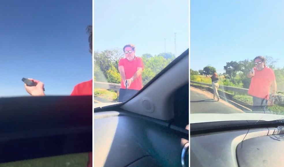Motorista atira em carro durante briga de trânsito em Boituva (SP) — Foto: Reprodução/Redes sociais