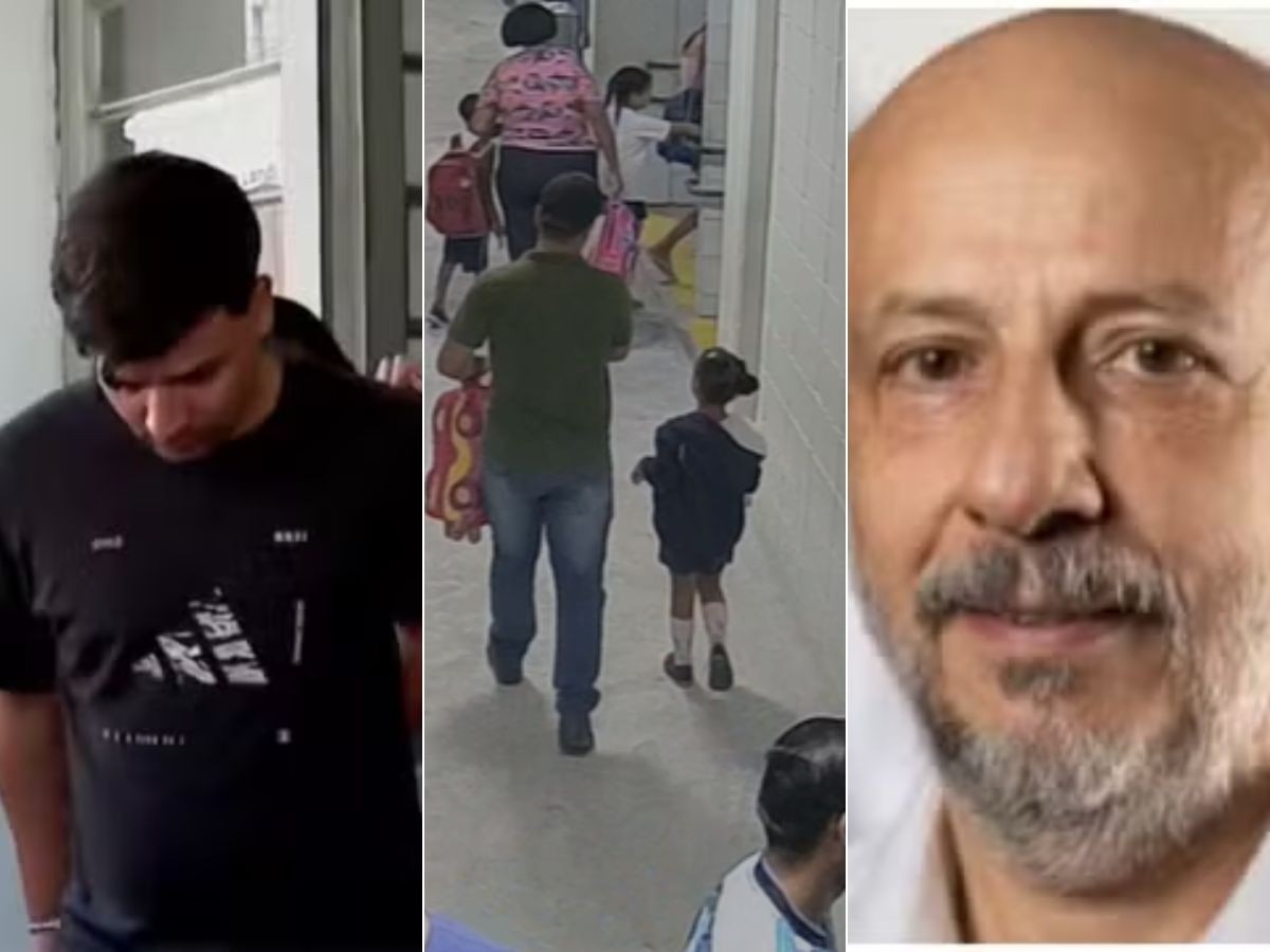 Vídeo mostra suspeito de matar ex-delegado buscando a enteada na escola antes do crime; defesa alega inocência