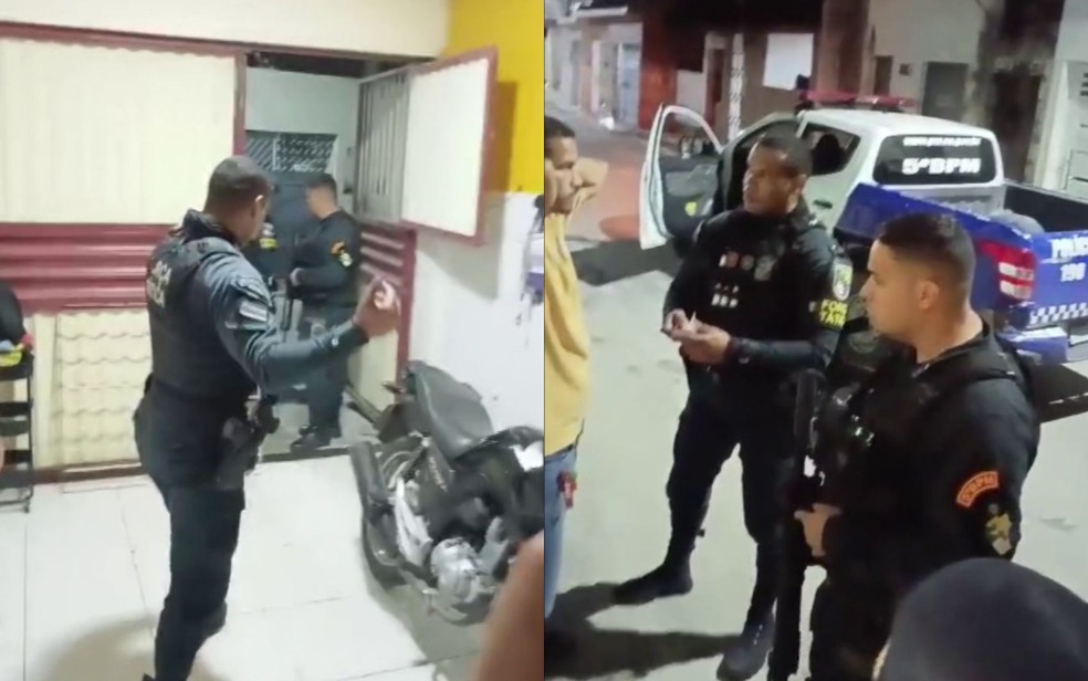 Policiais militares invadem casa de uma das mães de jovens mortos em operação em Nossa Senhora Socorro — Foto: Arquivo pessoal