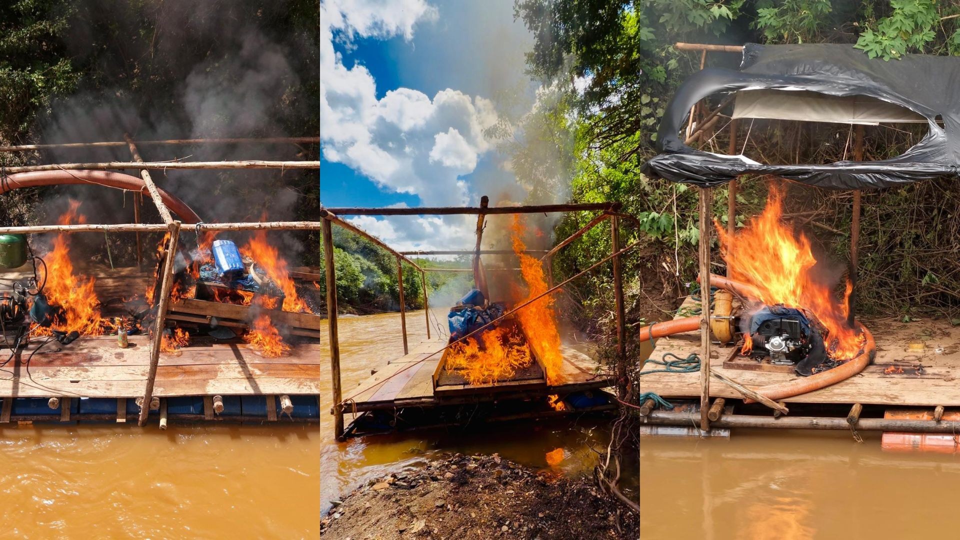Operação destrói cinco pontos de garimpo ilegal no Rio das Velhas, na Grande BH