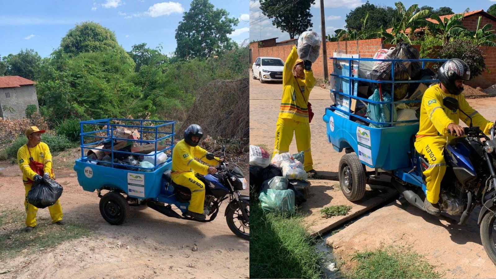 'Motolixo' deve substituir carroças para coleta domiciliar em locais de difícil acesso para caminhões em Teresina