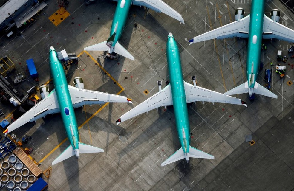 Aeronaves Boeing 737 MAX em fábrica da Boeing em Washington em imagem de 2019 — Foto: Lindsey Wasson/Arquivo/Reuters
