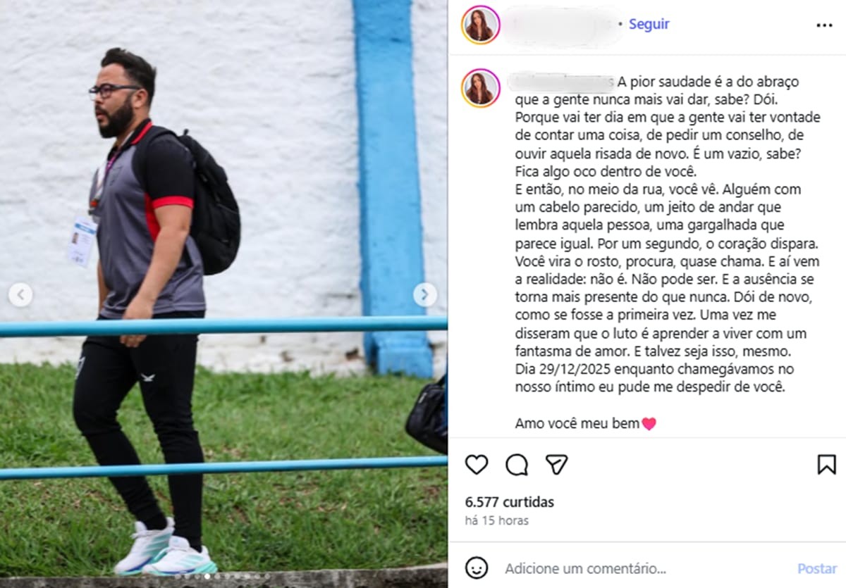 ‘Pior saudade', desabafa viúva de preparador do Águia de Marabá morto em acidente no Tocantins