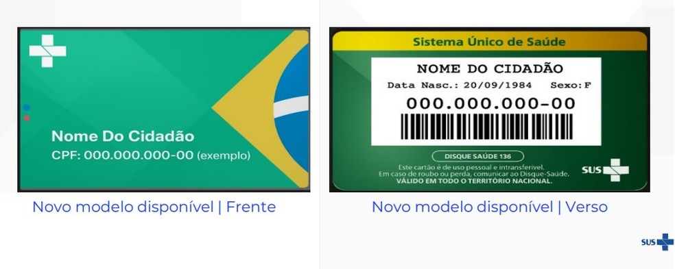 Cartão Nacional de Saúde (CNS) passará a ser emitido com o CPF, anuncia Ministério da Saúde — Foto: Divulgação