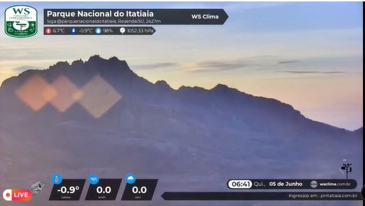 Parque Nacional do Itatiaia registra menor temperatura do Brasil nesta quinta-feira após termômetro marcar -0,9°C 