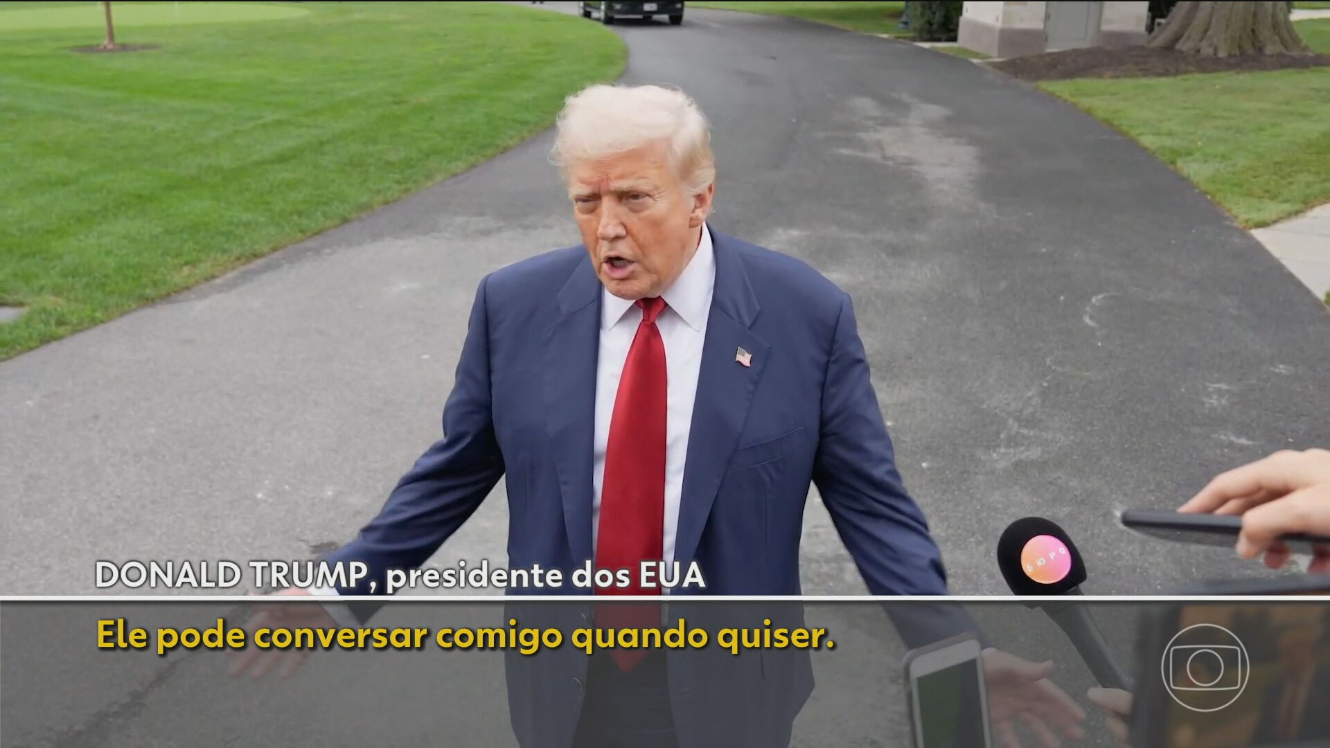 À correspondente Raquel Krähenbühl, Trump admite, pela 1ª vez, possibilidade de conversar com Lula