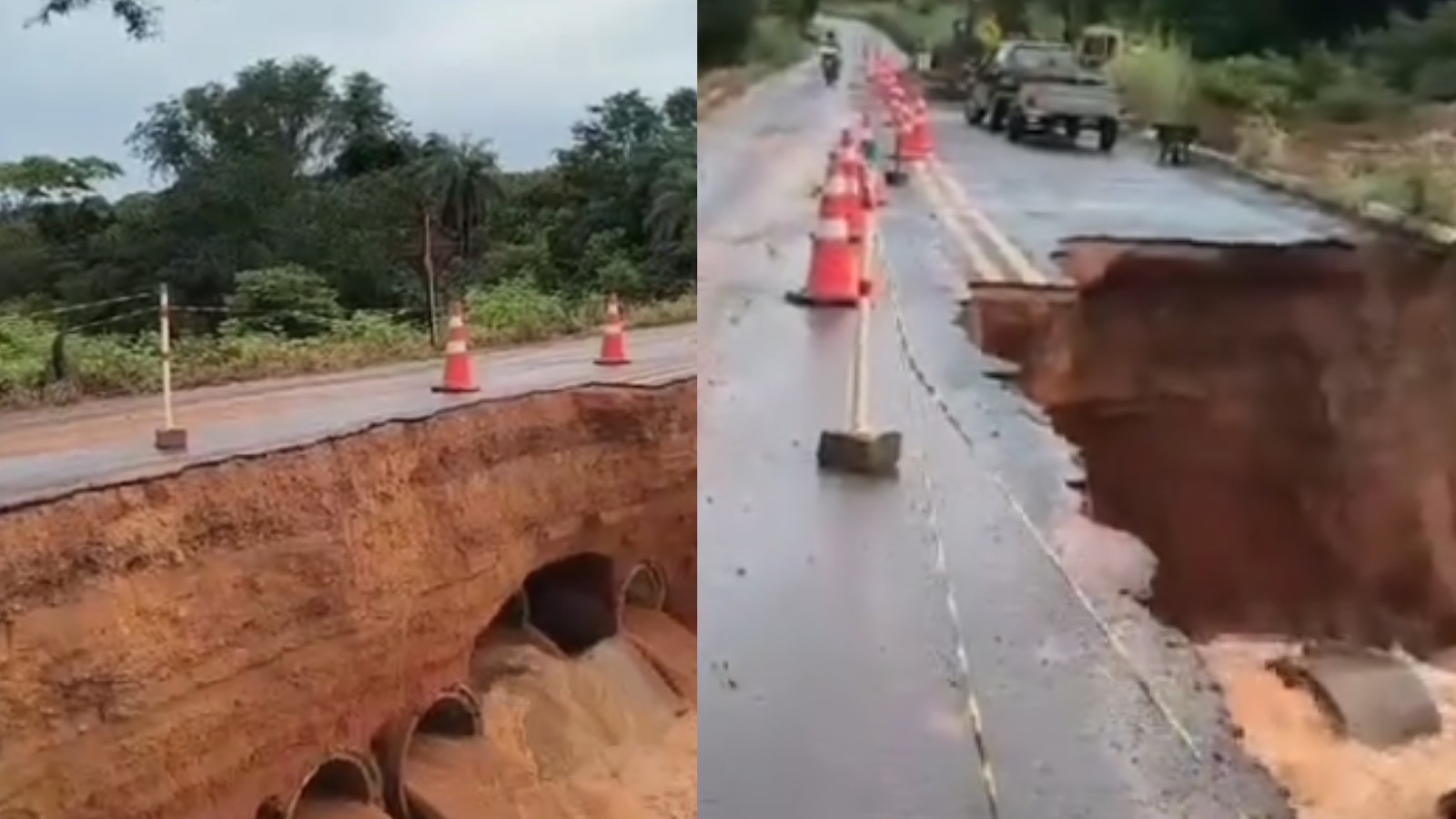 Trecho da PI-240 é interditado entre duas cidades após bueiro romper 