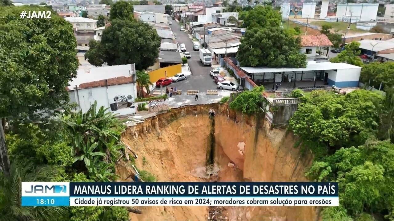 Manaus lidera em alertas de desastres naturais no Brasil