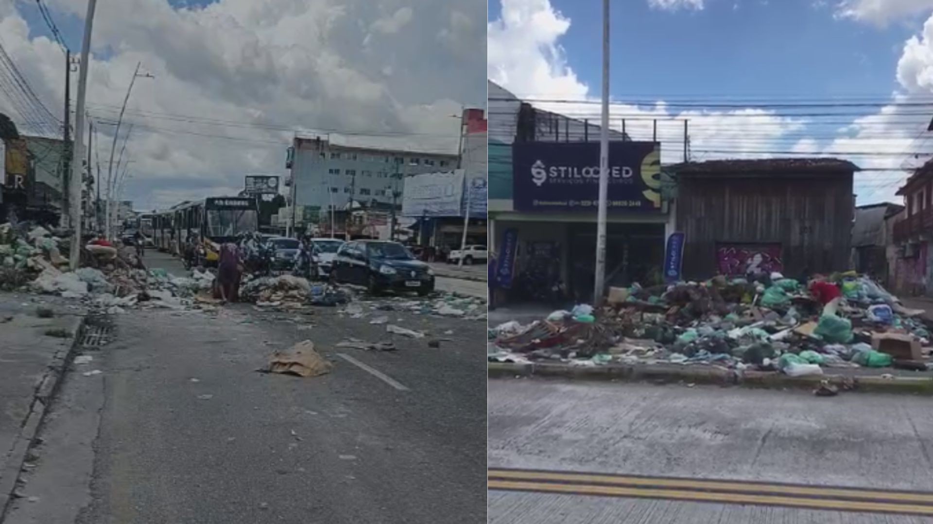 Lixo em Belém: moradores reclamam da falta de coleta e protestam jogando resíduos no meio de avenida; VÍDEO
