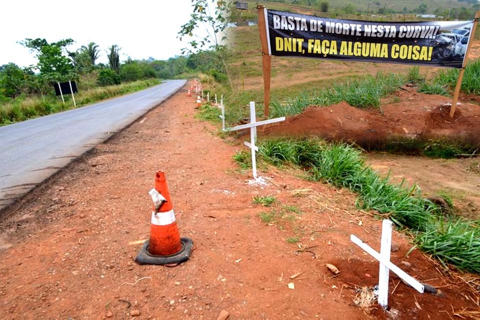 Curva da morte em Rondônia — Foto: Reprodução