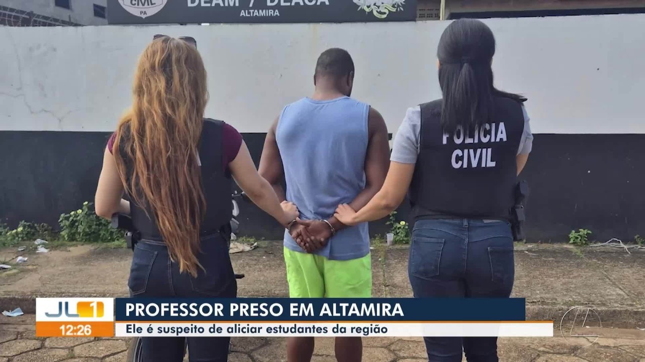 Professor suspeito de aliciar estudantes é preso em Altamira, no Pará