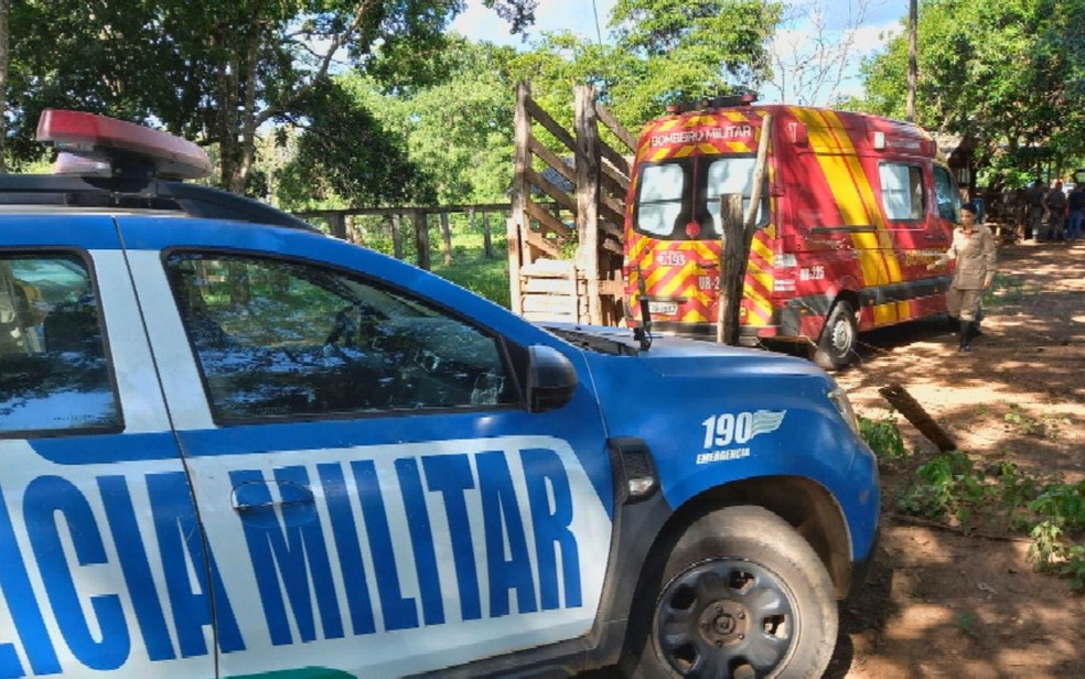 Crime aconteceu na zona rural de Santo Antônio do Rio Verde, Distrito de Catalão, Goiás — Foto: Reprodução/TV Anhanguera