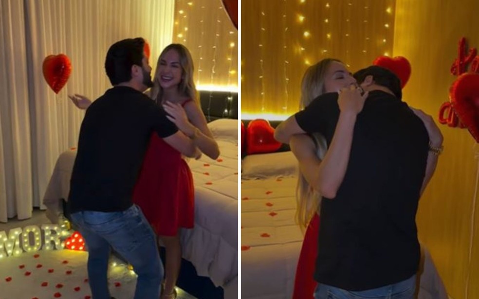 Gabi Martins surpreende Fidelis Falante em seu aniversário, em Goiânia — Foto: Reprodução/Instagram de Gabi Martins