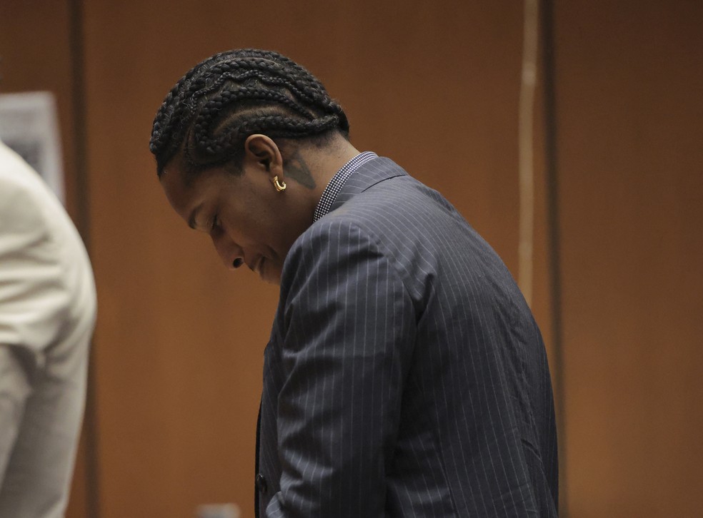 A$ap Rocky é declarado inocente em julgamento — Foto: POOL / GETTY IMAGES NORTH AMERICA / Getty Images via AFP