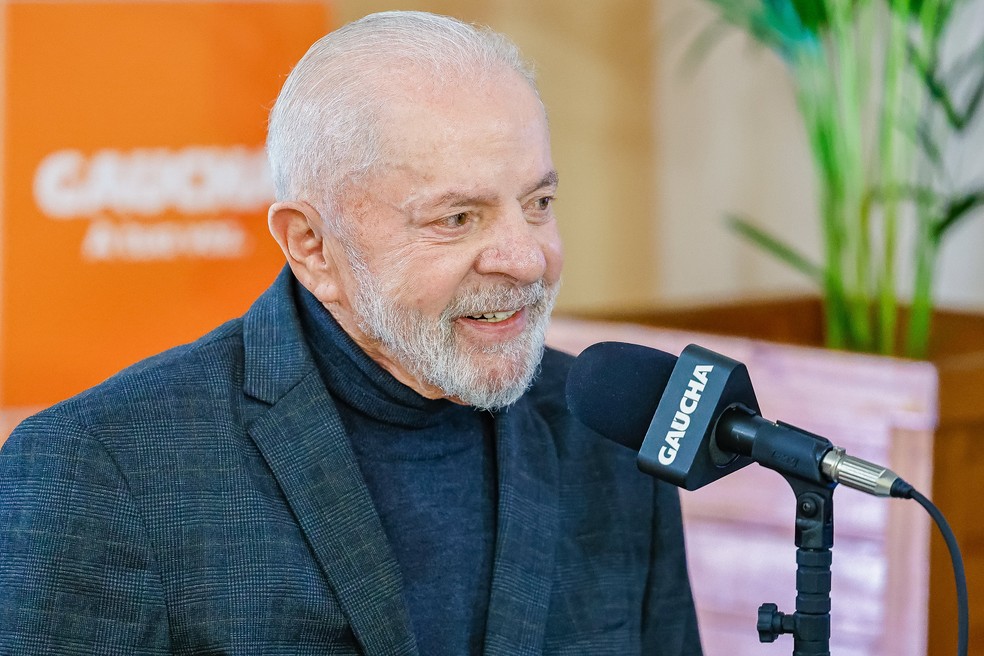 Lula em entrevista no Rio Grande do Sul. — Foto: Ricardo Stuckert/Presidência da República