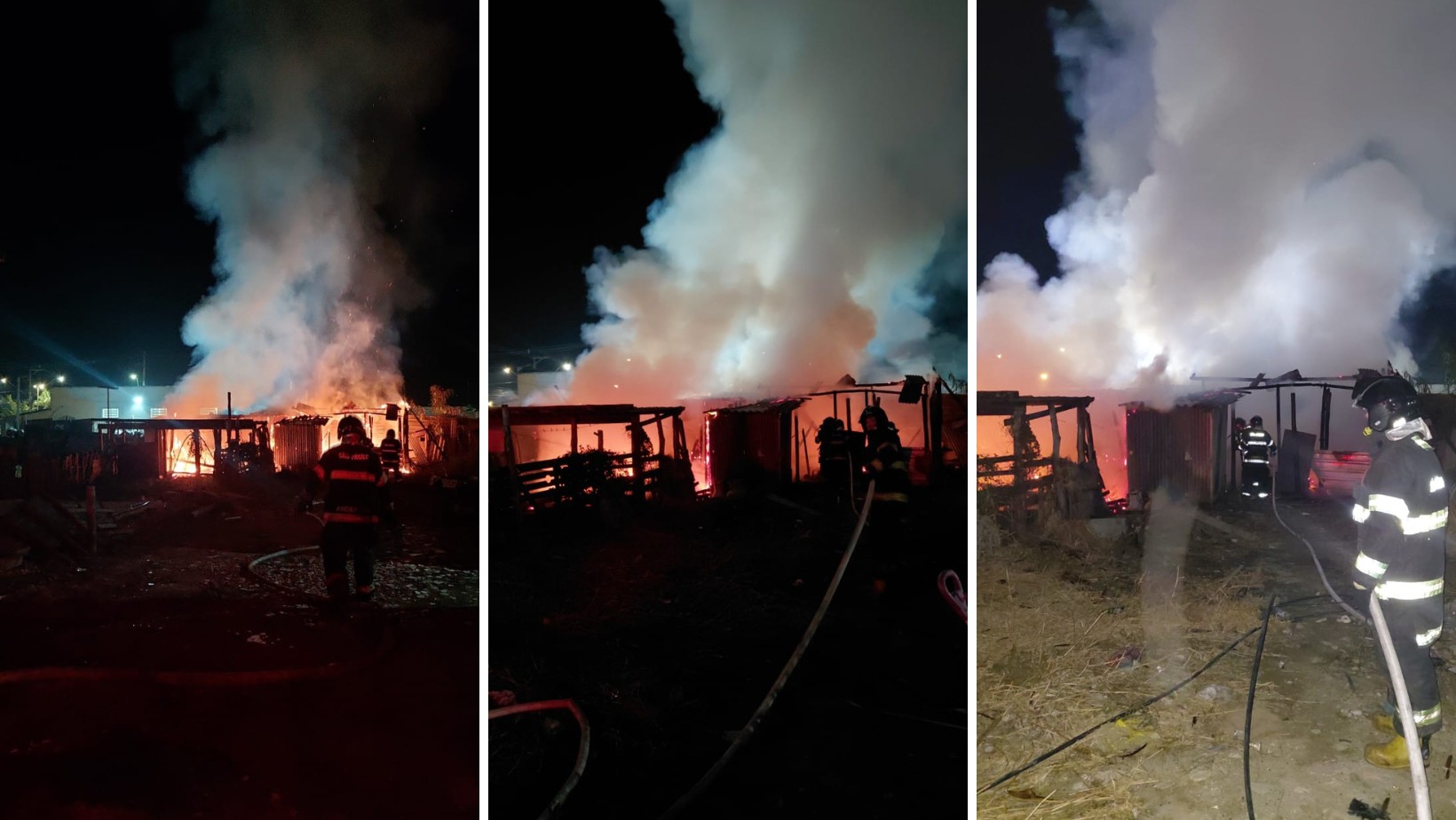 Incêndio destrói duas casas de madeira em Caraguatatuba