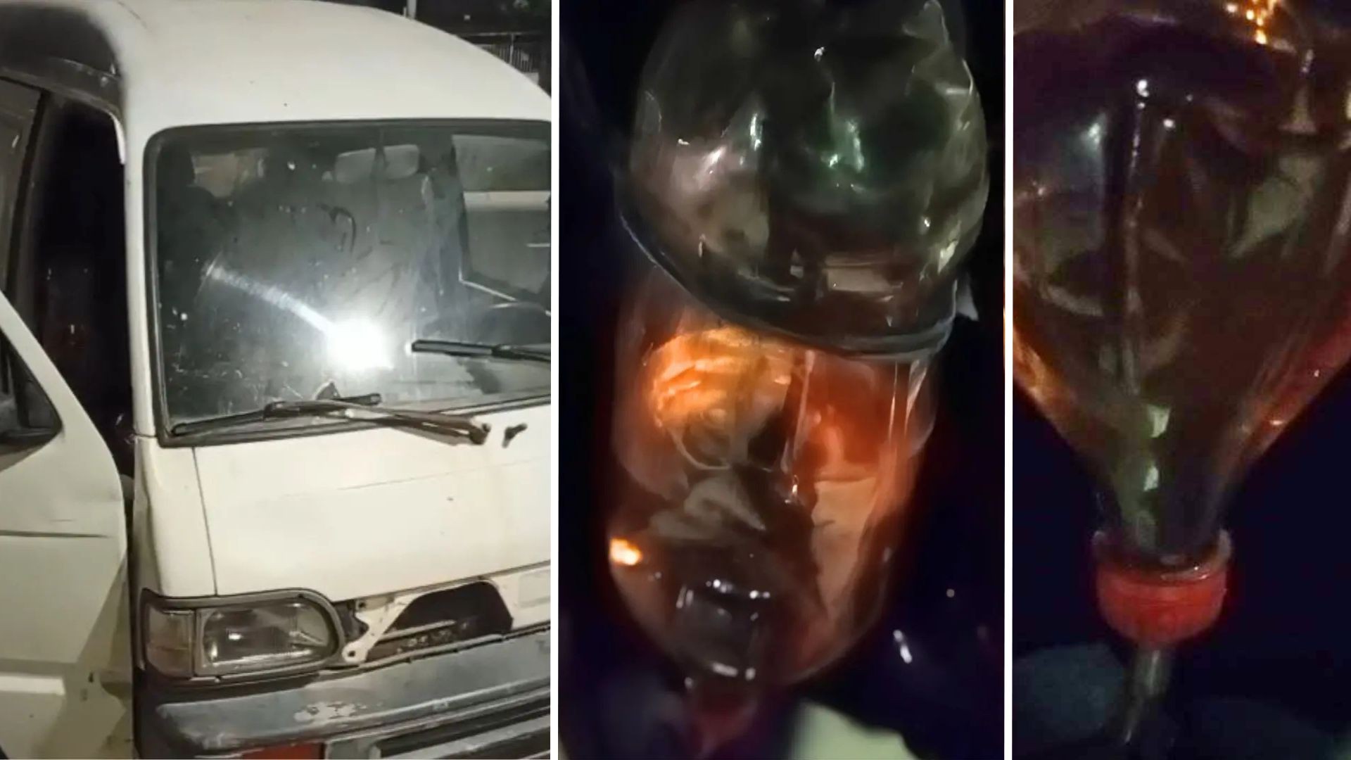 VÍDEO: carro é flagrado com garrafa pet usada como tanque de combustível em Vitória