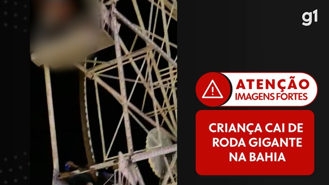 Criança cai de roda gigante em festa de São João na Bahia