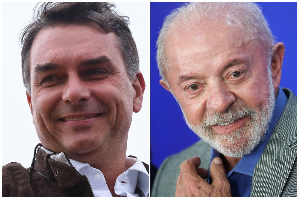 Flávio Bolsonaro e Lula — Foto: REUTERS/Diego Vara e REUTERS/Adriano Machado