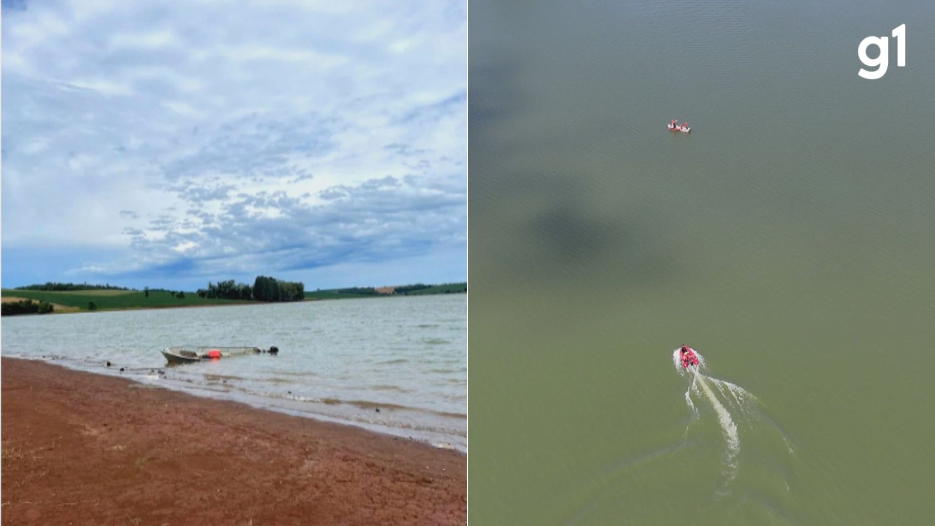 Bombeiros fazem buscas por homem desaparecido após barco virar com quatro pessoas a bordo; mulher morreu