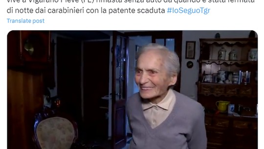 É #FATO: Polícia flagra idosa de 103 anos dirigindo à noite com a habilitação vencida na Itália