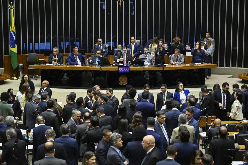 Plenário da Câmara dos Deputados durante sessão conjunta do Congresso Nacional. — Foto: Andressa Anholete/Agência Senado