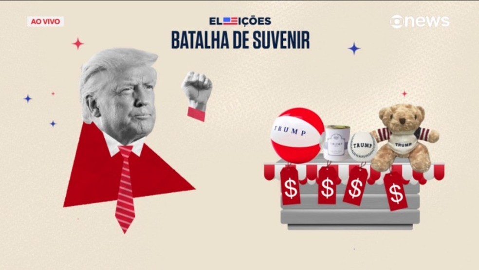 Lembran&ccedil;as da campanha de Donald Trump &mdash; Foto: Jacqueline Santiago/GloboNews