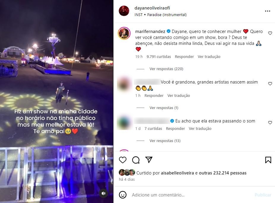 Mari Fernandez convida cantora do ES para fazer show juntas após capixaba se apresentar apenas para o pai na plateia