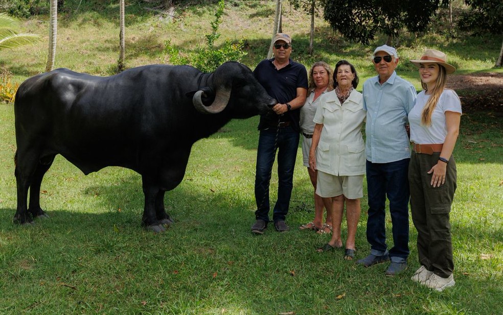 Família Cangussu na fazenda Trevo dos Búfalos, em Porto Seguro, no extremo sul da Bahia — Foto: Arquivo Pessoal