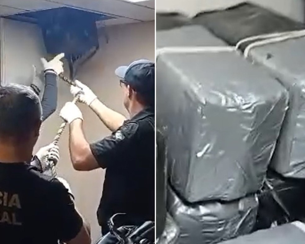Polícia Federal apreende 339 kg de cocaína em compartimento do navio — Foto: Polícia Federal