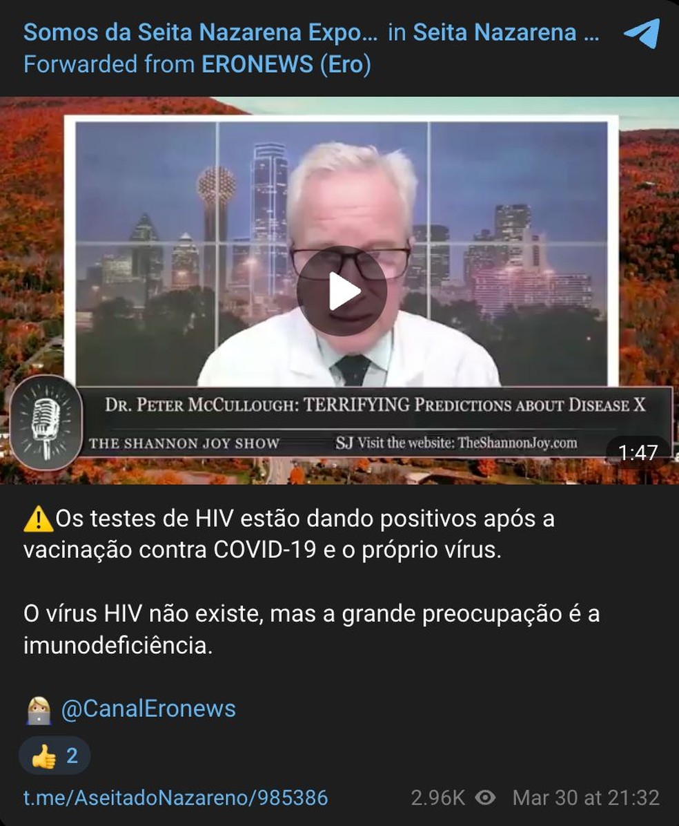  — Foto: Reprodução/Telegram