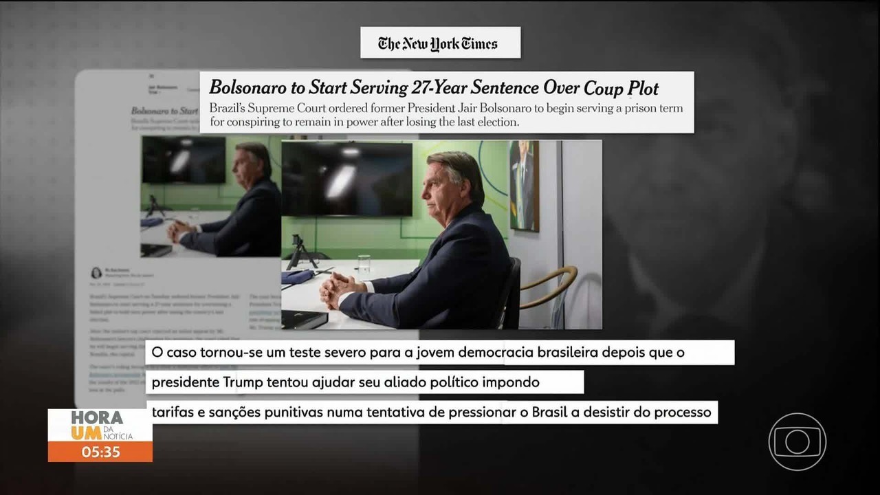 Como imprensa internacional noticiou início da pena de Bolsonaro: 'queda dramática'