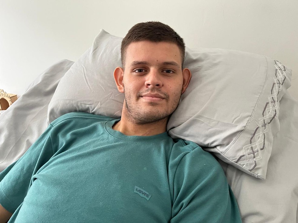 Luiz Otávio é o paciente mais jovem a receber a polilaminina no Brasil. — Foto: Loraine França/g1 MS