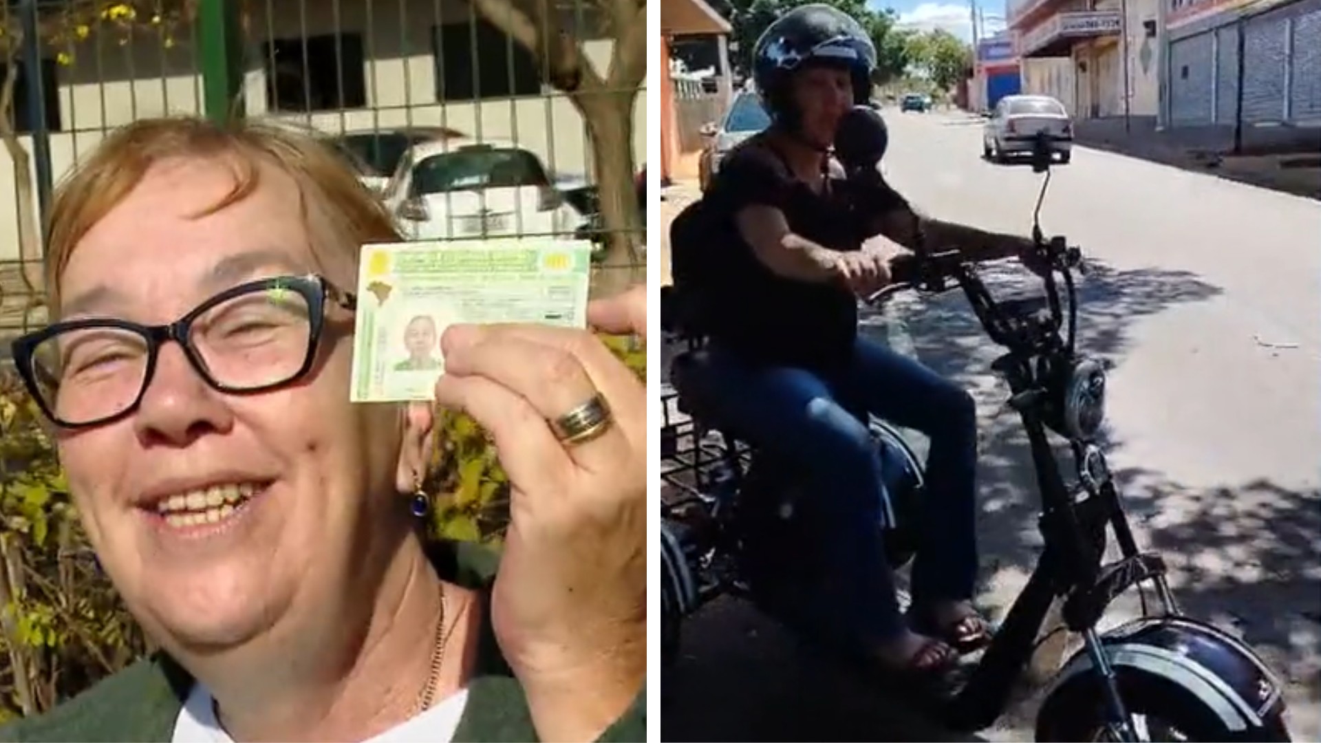 Idosa chora ao ser a primeira pessoa em Goiás a ter carteira para dirigir ciclomotor; vídeo