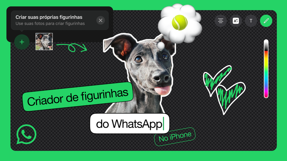 Criador de figurinhas do WhatsApp no iPhone — Foto: Divulgação/WhatsApp