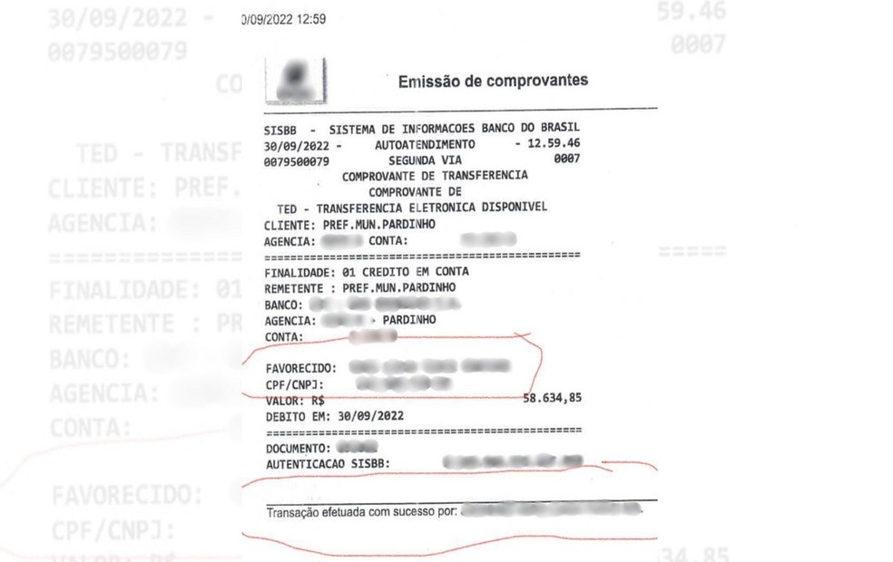 Prefeitura de Pardinho (SP) apura ação de servidora que transferiu, via pix, R$ 58,6 mil do município para a própria conta — Foto: Reprodução