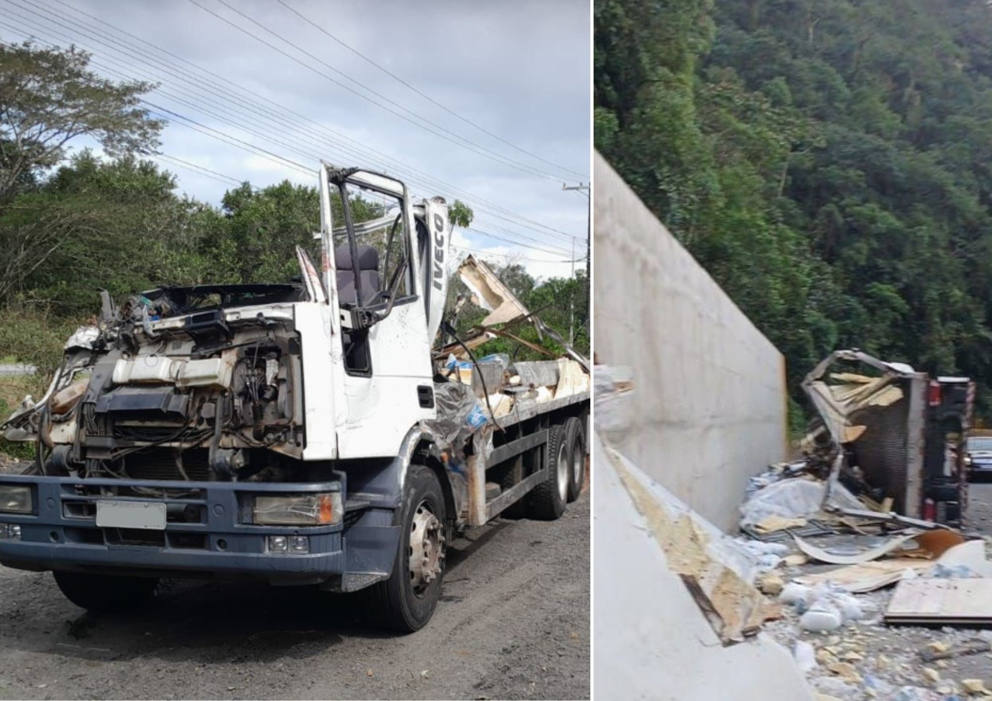 Passageiro salta de carreta sem freios na Mogi-Bertioga, que colide com carro e deixa três feridos
