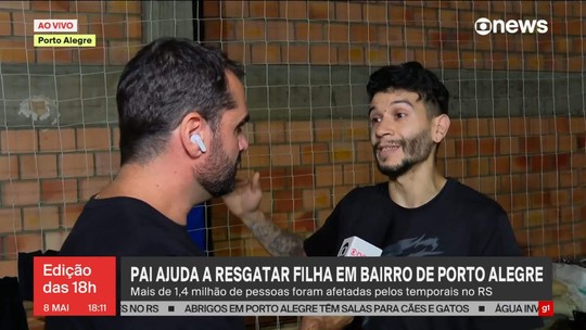 Pai ajuda a resgatar filha em bairro de Porto Alegre - Programa: Jornal GloboNews edição das 18h 